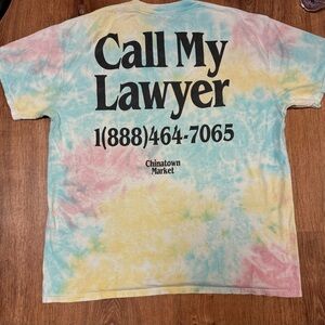 Chinatown Market Cotton Candy Tie-Dye Call My Lawyer Shirt